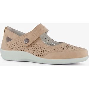 Blue Box dames ballerina's met klittenband beige - Maat 37