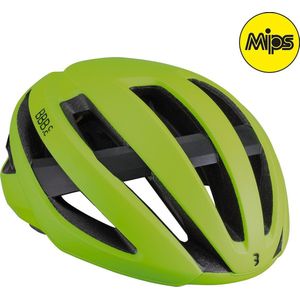 BBB Cycling Maestro MIPS Fietshelm - Extra Veiligheid - Sporthelm Volwassenen - Racefiets - Mat Neon Geel - Maat M - BHE-10