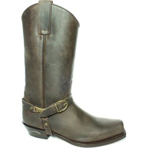 Sendra Boots 3091 Seta Bruin Dames Heren Biker Western Cowboy Laarzen Handgemaakt Vierkante neus Schuine hak Leren Zool Treklussen Echt Leer Maat 40