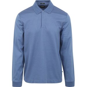 BOSS - Pleins Poloshirt Blauw - Slim-fit - Heren Poloshirt Maat XL