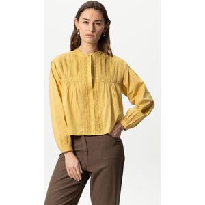 Sissy-Boy - Mosterdgele cropped blouse met pintuck details