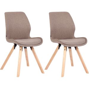 In And OutdoorMatch Stoel Phylis - Bruin - Set van 2 - Stof - Hoge kwaliteit bekleding - Stijlvolle stoel - Luxe uitstraling
