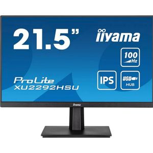 Iiyama ProLite XU2292HSU-B6 - LED-monitor - 21.5"" IPS - 1920 x 1080 Full HD - 100Hz - 250 cd/m² - 1000:1 - 0.4 ms - HDMI, DisplayPort, 4x usb - Luidsprekers - Zwart