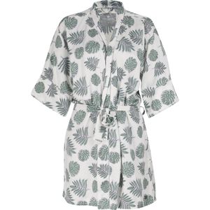 Tom Tailor Kimono - wit met groene bladeren - L (40)