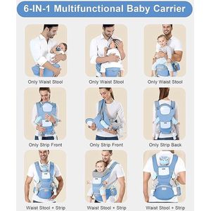 Babydrager voor pasgeborenen, ergonomische buikdrager, rugdrager, licht ademend 3 to 30 Months