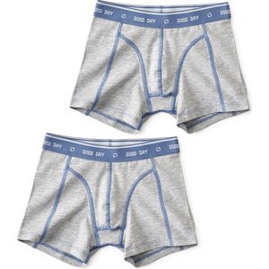 Little Label - boxershorts 2-pack - grey melee 4Y - maat: 98/104 - bio-katoen