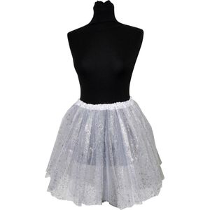 Tule rokje met vaste glitters - Wit/ zilver - Tutu - Ballet rokje