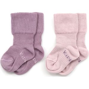 KipKep Blijf-sokjes - babysokjes - Pastel Violet - Maat 6-12 maanden - lila, paars - 2-pack - zakken niet af
