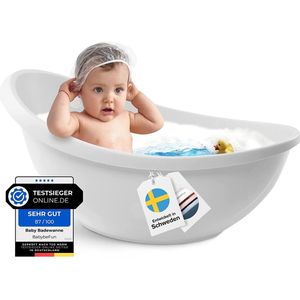 Babybadje met inzetstuk voor pasborn [test winnaar] antislip babybadje voor baby's en peuters [0-12 maanden] babybadje voor in de douche badje met | kleine wijk
