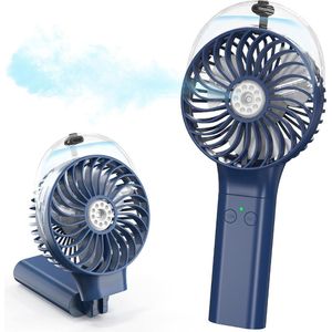 Handheld Fan Portable Fan Facial Steamer Rechargeable Battery Operated Fan - Foldable Travel Fan with Cooling Humidifier - Colorful Night Light