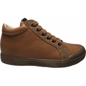 Naturino rits veter bumper lederen effen hoge sneakers Dord Cognac mt 31