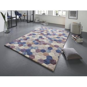 Flycarpets Elle Decoration - Modern Design Vloerkleed - Manosque - Blueberry / Creme - 200x290 cm