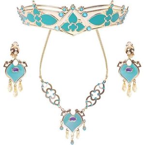 Jasmine Arabische accessoire set - ketting - oorbellen - kroon - bij Jasmine jurk verkleedkleding