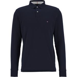 Tommy Hilfiger - Poloshirt Long Sleeve Navy - Regular-fit - Heren Poloshirt Maat XXL