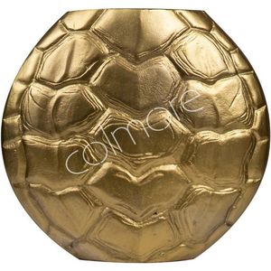 Colmore by Diga gouden metalen vaas met schildpad motief 40 x 11 x 38 cm