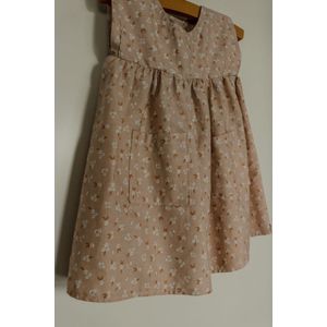 Meisjes jurk - babyjurk - Roze - maat 68 - ( Handgemaakt Sweet Baby Bedstraw )