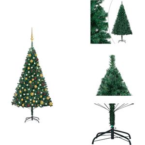 vidaXL Kunstkerstboom - Royal Pine - 120 cm - LED verlichting - Groen - Decoratieve kerstboom