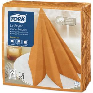 Tork LinStyle® servet 39x39cm 1/4-vouw orange 12x50