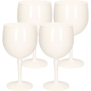 12x stuks onbreekbaar martini glas wit kunststof 40 cl/400 ml - Onbreekbare cocktailglazen