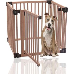 Bettacare Houten Huisdierenpen, 80cm x 80cm, Natuurlijk Hout, Hondenpen voor Huisdieren Honden en Puppy's, Hondenspeelruimte, Eenvoudige Installatie