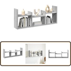 vidaXL Wandkast - 100x18x40 cm - Grijs Sonoma Eiken Wandkast - Houten Kast - Grijze Kast - Opslagoplossing - Minimalistisch Meubilair