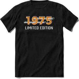 1975 Limited Edition T-Shirt | Goud - Zilver | Grappig Verjaardag en Feest Cadeau Shirt | Dames - Heren - Unisex | Tshirt Kleding Kado | - Zwart - XXL