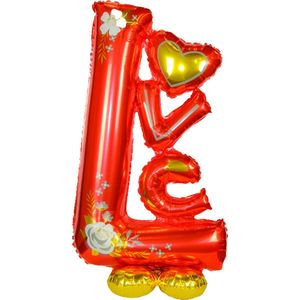 Valentijn Versiering I Love You Hartjes Ballonnen Huwelijk Decoratie Folie Ballon Staand Rood 120CM – 1 Stuk