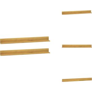 vidaXL Plank - Planken - Schap - Wandgemonteerde Plank - Wandschappen 2 st 110x10x10 cm massief teakhout