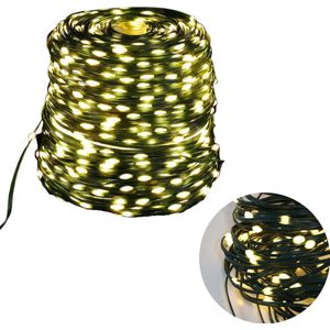 Cheqo® Draadverlichting - Kerstverlichting - Kerstlampjes - Kerstboomverlichting - Lampjes Slinger - Lichtsnoer - LED Lampjes voor Binnen en Buiten - 18 Meter - 600 LED - Extra Warm Wit