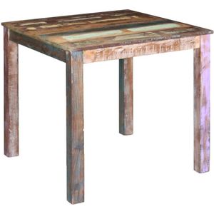 vidaXL - Eettafel - 80x82x76 - cm - massief - gerecycled - hout