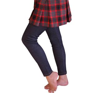 Dames legging jeans-look - zachte legging met elastische band - maat small/medium
