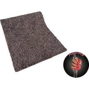 JYG binnen Deurmat Loper KATCOT bruin/antraciet 50x280cm - droogloopmat / drooglooploper - antislip - machine wasbaar ingangloper