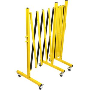 Harmonicahek op wieltjes Geel & Zwart 500 cm / folded: 44 cm x x 950 mm