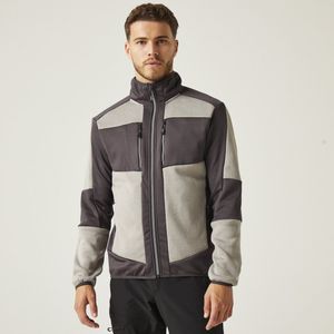 Regatta E-volve Unisex Knit Effect Stretch Midlayer Jacket RG720 - Mineral Grey/Ash (Heather) - XS