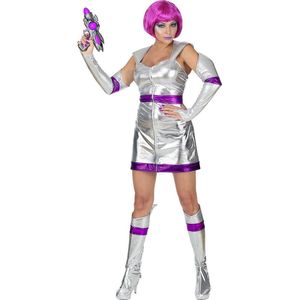 Widmann - Science Fiction & Space Kostuum - Science Fiction Dame Ursula Uranus - Vrouw - Zilver - Small - Carnavalskleding - Verkleedkleding
