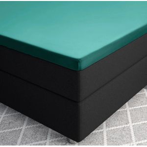 Premium katoen/satijn hoeslaken groen - 120x200 (twijfelaar) - zacht en ademend - luxe en chique uitstraling - subtiele glans - ideale pasvorm