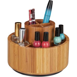Relaxdays make up organizer bamboe - make up houder - cosmetica organizer - draaibaar