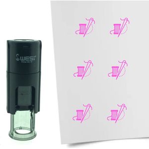 CombiCraft Stempel Naald en Draad 10mm rond - Roze inkt