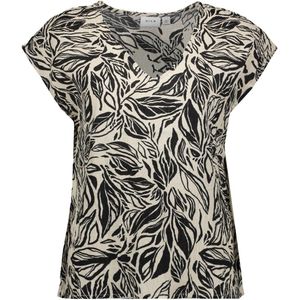 Vila T-shirt Vilimia Maya V-neck Capsleeve Top/s 14090975 Birch Dames Maat - 36