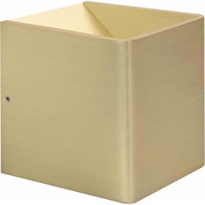 Wandlamp LED Stretto kubus | 1 lichts | mat goud | aluminium / metaal | 10 x 10 cm | eetkamer / woonkamer lamp | modern / strak design