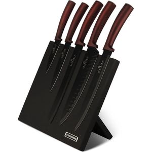 Edënbërg Red Line - Luxe Messenset met Magnetisch Blok - RVS - 6 delig
