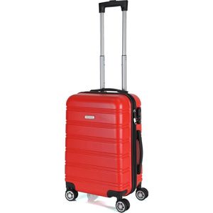 AATravel Royalty Line ® Reiskoffer S - Handbagage - Luxe ABS Trolley - Met Dubbele Wielen - Koffer 55 cm - 360° Spinners - 36 Liter - Rood