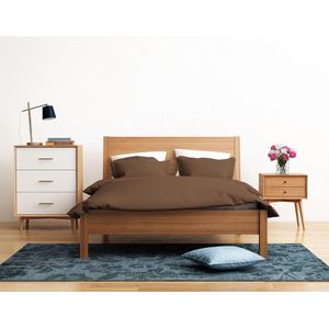 Luxe hotelkwaliteit dekbedovertrek - Tweepersoons - 200 x 220cm - Donker taupe - Set