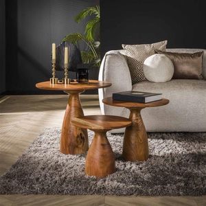 Dimehouse Salontafel Doja 60 x 60 x 55 cm - 60 x 60 x 55 cm - Hout - Modern - Rond