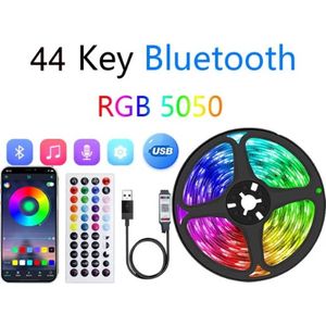 Bluetooth Led Strip Lights Rgb App Controle Kleur Veranderende - Lichten Met 44 Toetsen Afstandsbediening - Voor haar - Voor hem - Cadeau - Huis - Modern - LED strip - Vrouwendag - Verrassing - Verlichting - Woonkamer - Slaapkamer - Kinderkamer