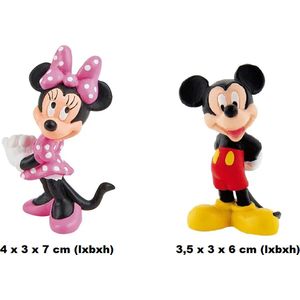 Bullyland - Speelset - Taarttoppers Mickey ( 3,5x3x6 cm) & Minnie Mouse (4x3x7 cm)