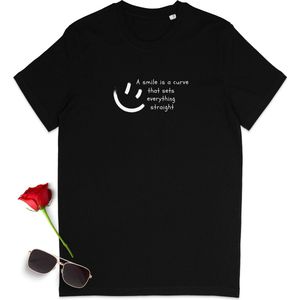 T shirt heren met tekst - Tshirt dames met print - Positieve quote shirt - Unisex maten: S t/m 3XL - Tshirt kleur: zwart.