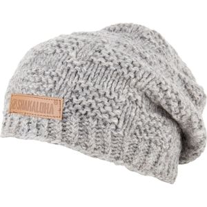 Shakaloha Gebreide Wollen Muts Heren & Dames Beanie Hat van schapenwol met polyester fleece voering - Baila Beanie Grey Unisex - One Size Wintermuts