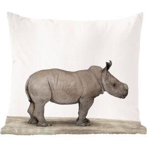 Sierkussens - Kussen - Neushoorntje dierenprint - 40x40 cm - Kussen van katoen