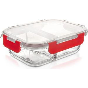 Voedselcontainer Glas met Deksel en Pakking Split 550 ml - Vershoudbakjes - Vershouddoos - Bakjes - Diepvriesbakjes - Vershouden